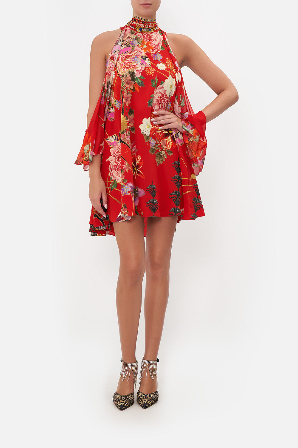 NECK TIE SHORT DRESS THE LEGEND OF ZIBA