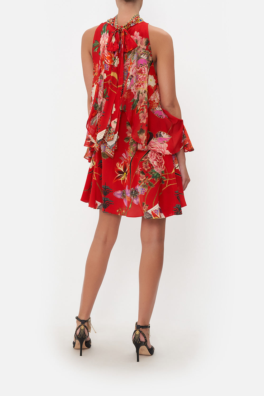 NECK TIE SHORT DRESS THE LEGEND OF ZIBA