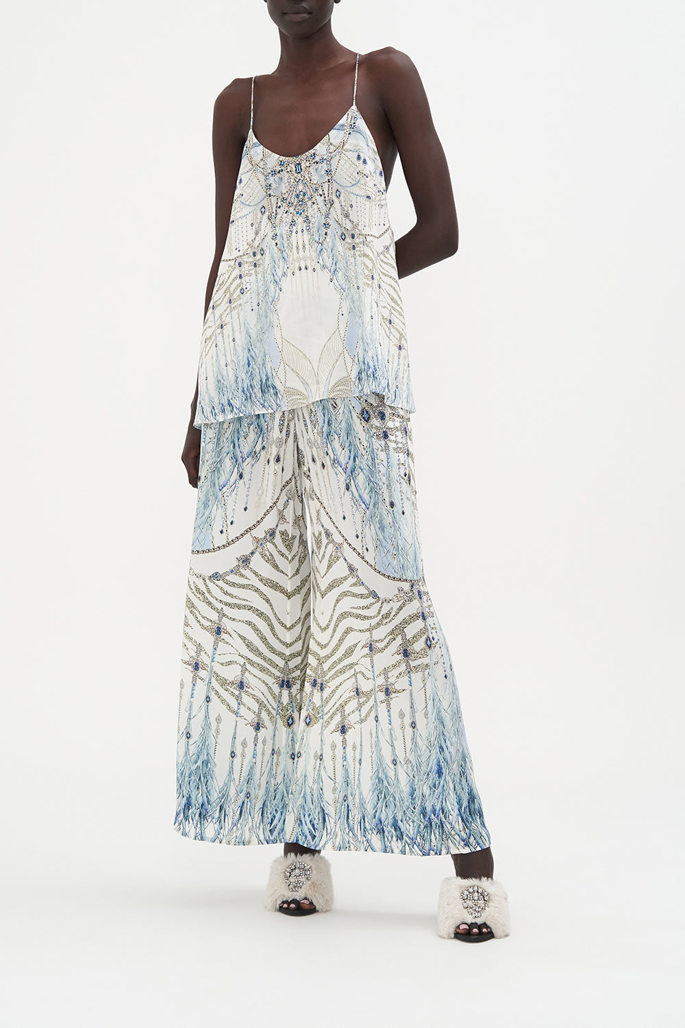 T Back Shoestring Top Moon And Back print by CAMILLA