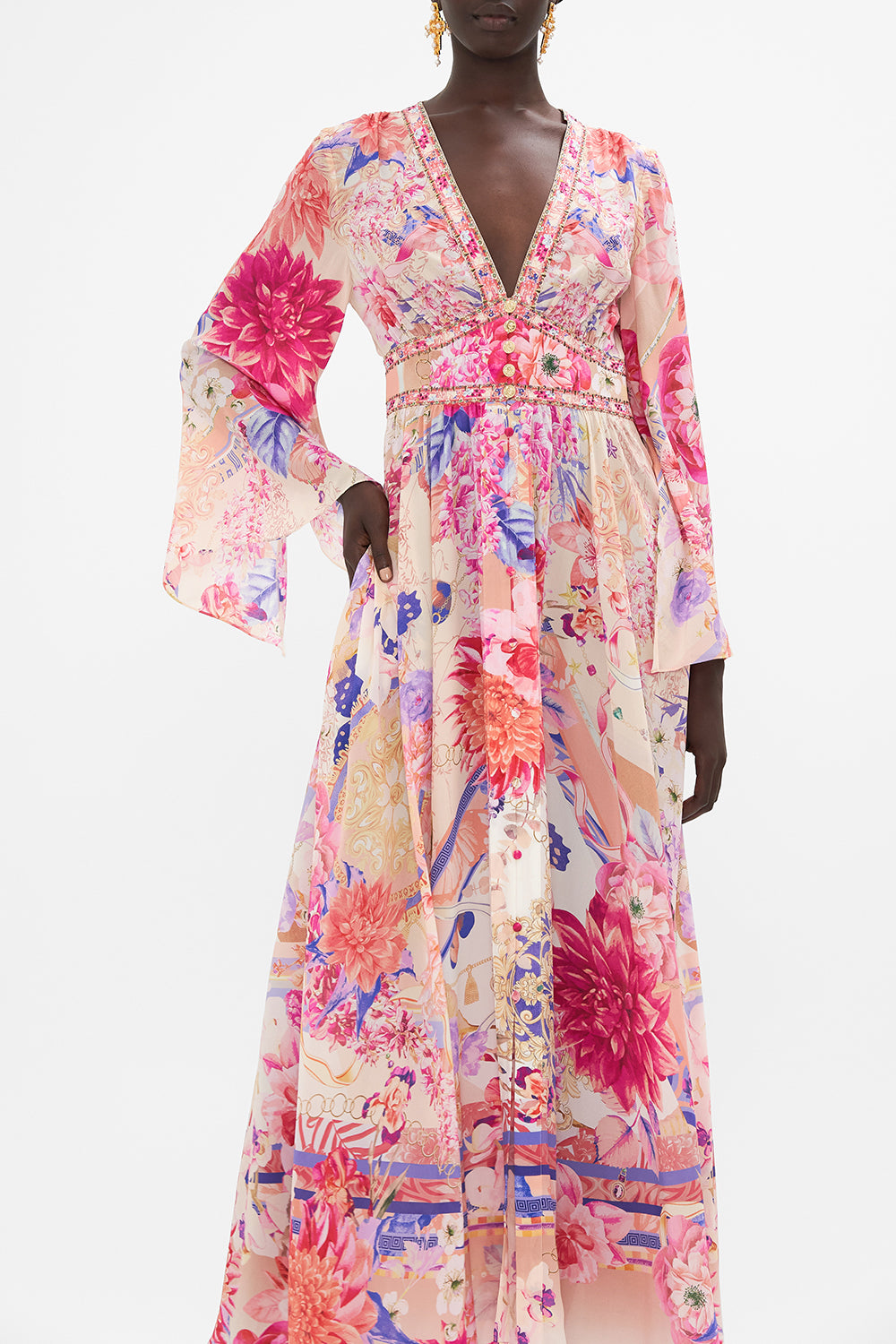Kimono Sleeve Dress With Shirring Detail| CAMILLA AU – CAMILLA