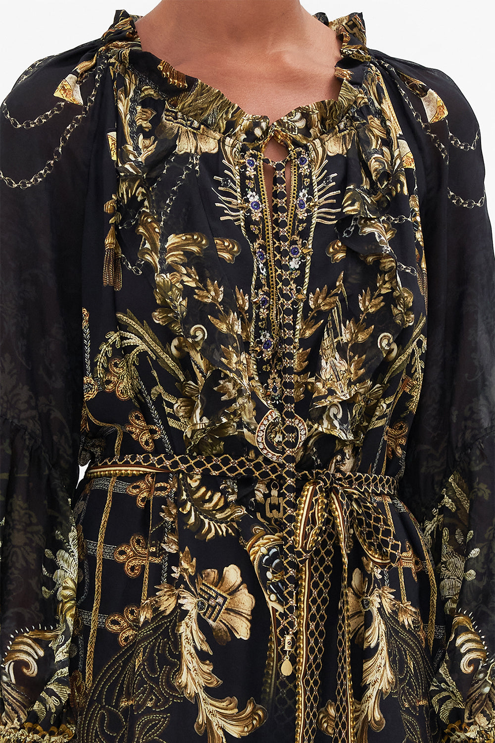 MINI RUFFLE TRAPEZE DRESS THE NIGHT IS NOIR