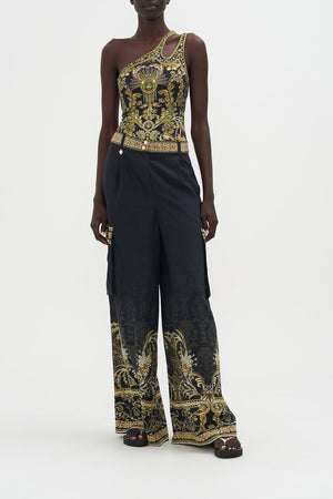 Wide Leg Utility Pants The Night Is Noir print by CAMILLA