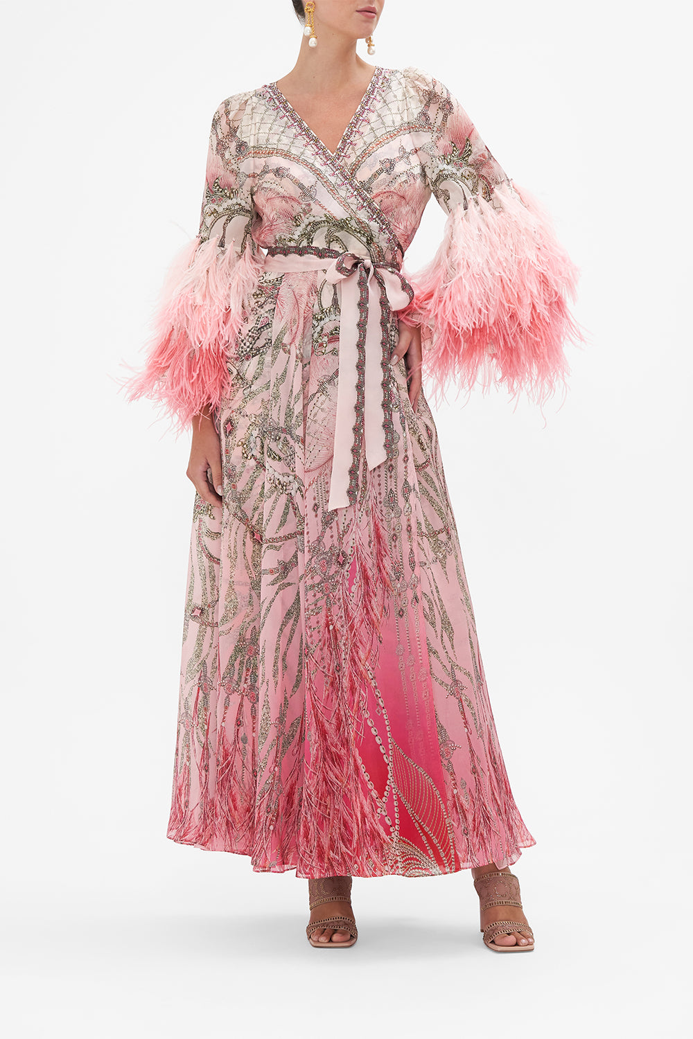 Wrap Dress With Ruffle Sleeve Starship Sistas print by CAMILLA