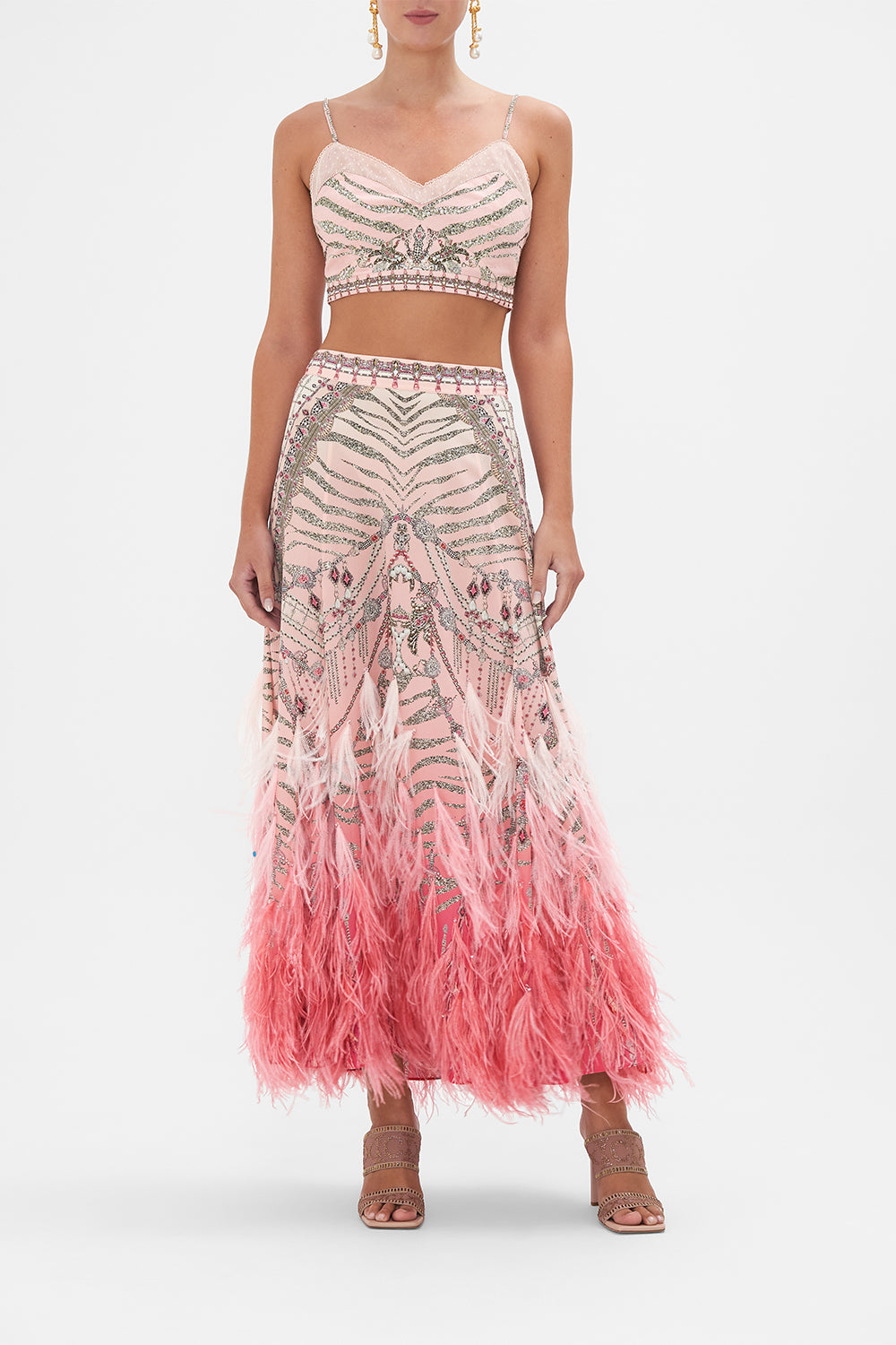 Panelled Flared Long Skirt Starship Sistas print by CAMILLA