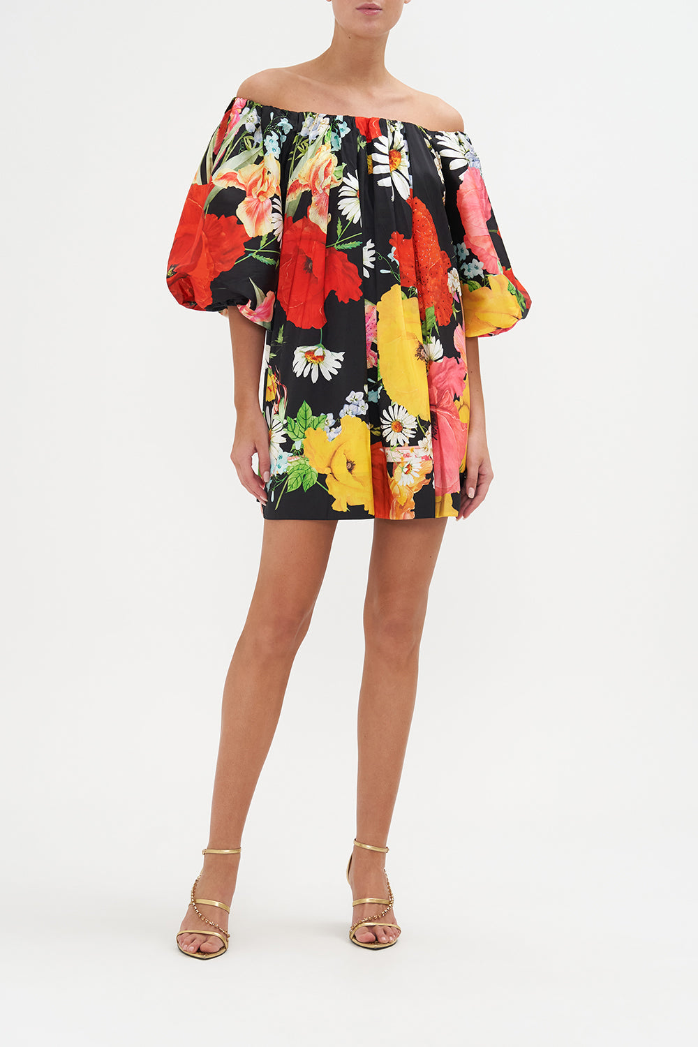 Off Shoulder Puff Dress Divine Divinity print by CAMILLA