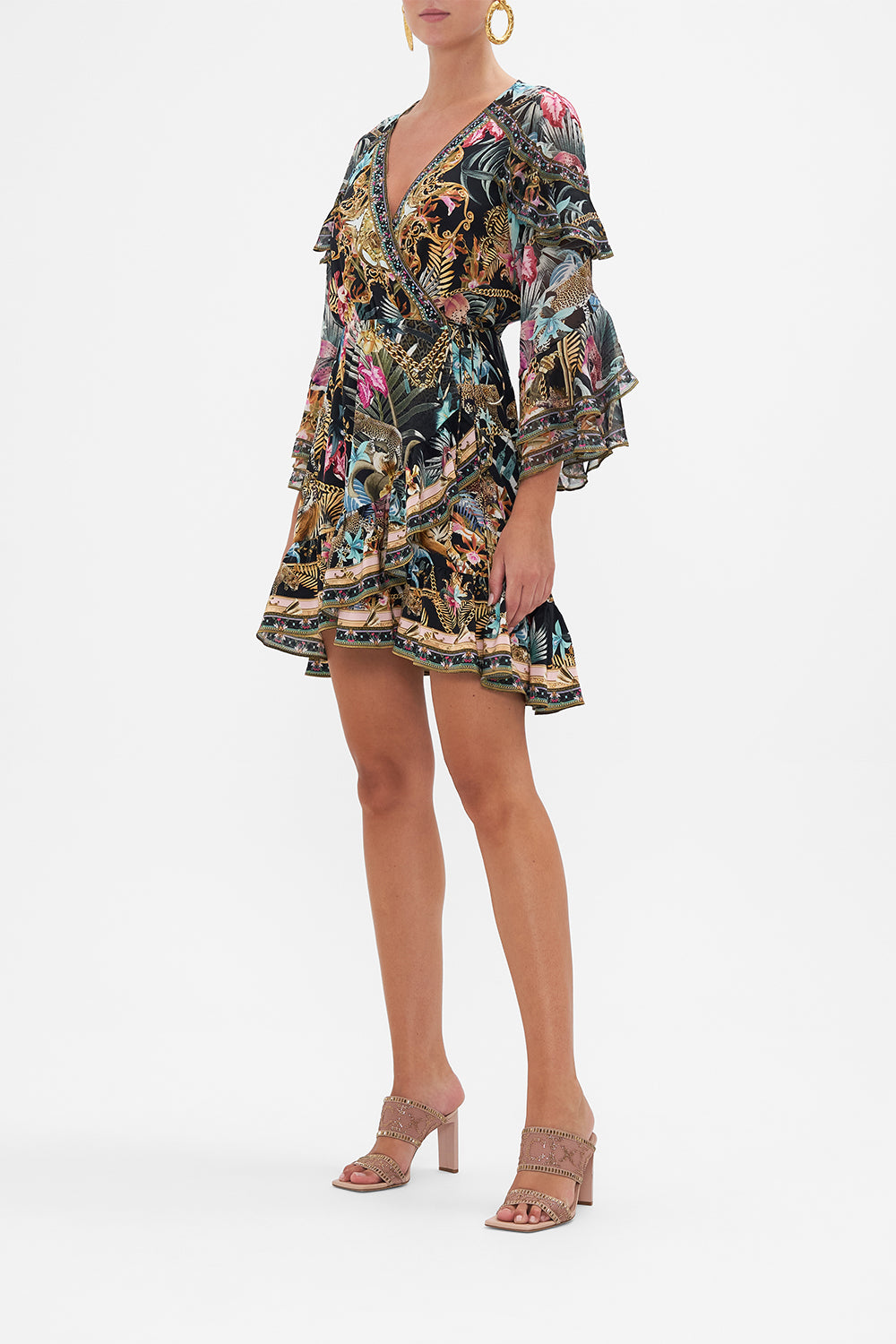 SHORT WRAP DRESS WITH RUFFLES CHILD OF THE WILD