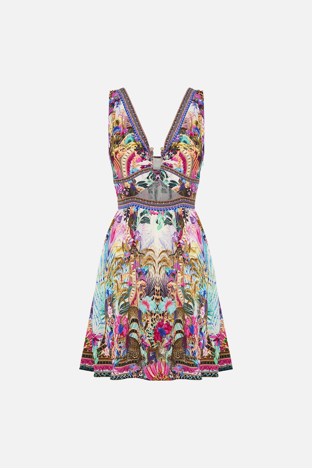 SHORT V NECK CUTOUT DRESS MERRY GO ROUND