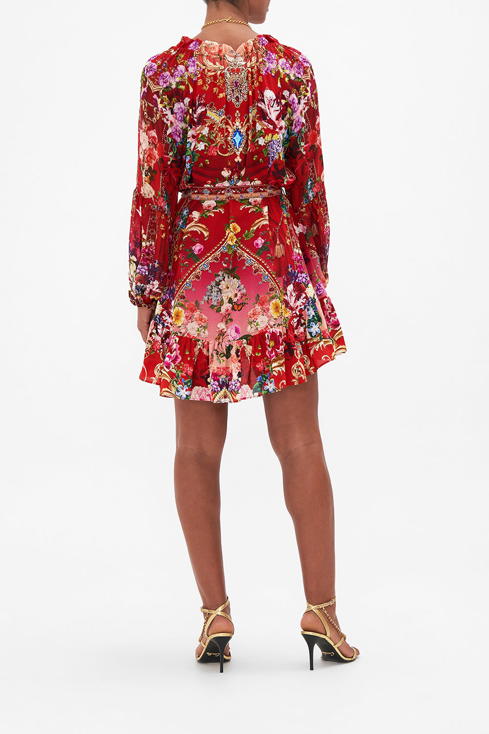 MINI RUFFLE TRAPEZE DRESS RITES OF ROSES