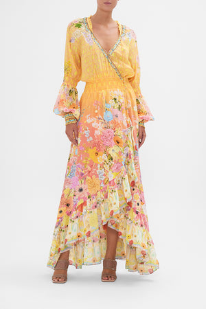 Blouson Sleeve Wrap Dress Solar Flare print by CAMILLA