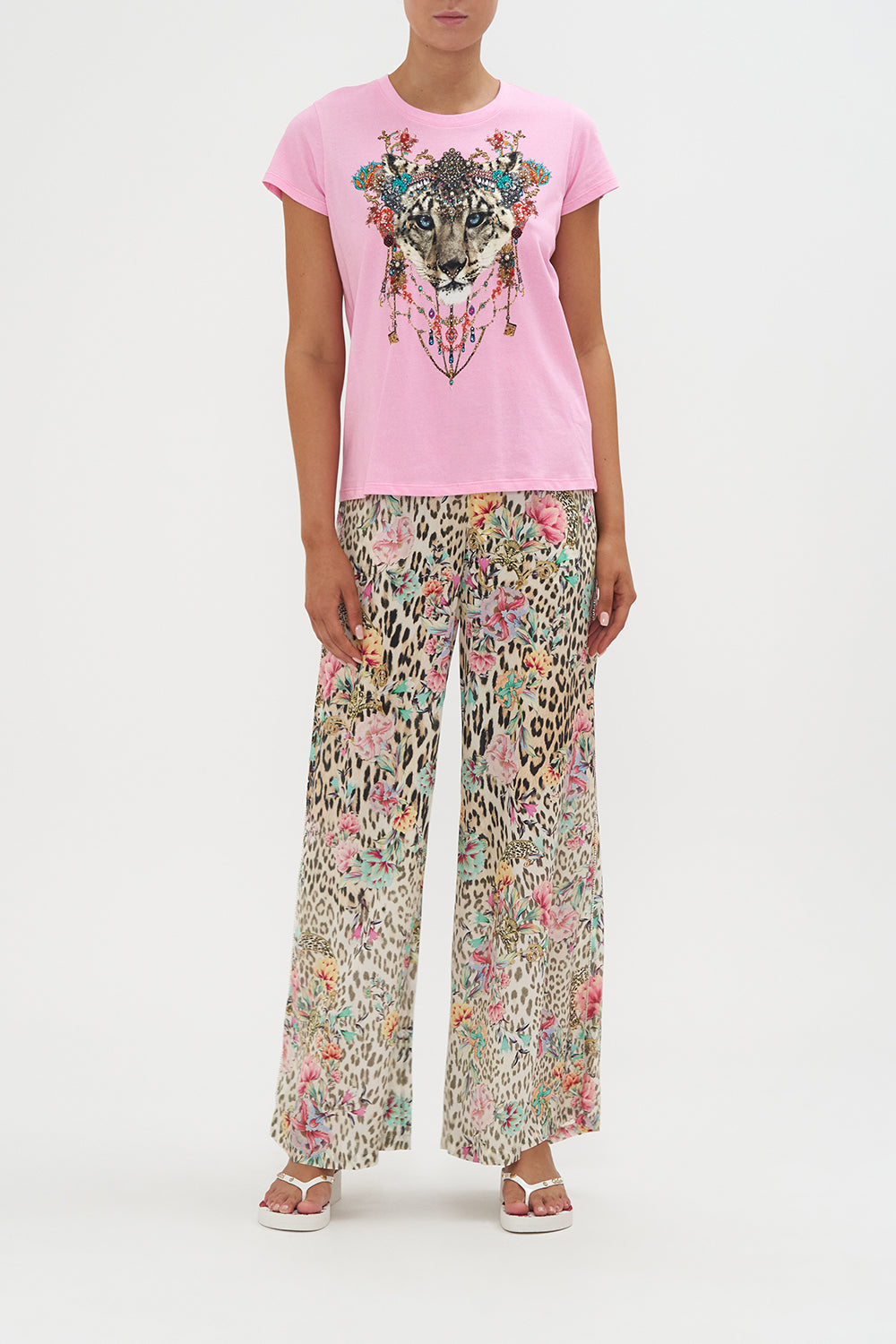 Slim Fit  Round Neck T-Shirt Queen Atlantis print by CAMILLA