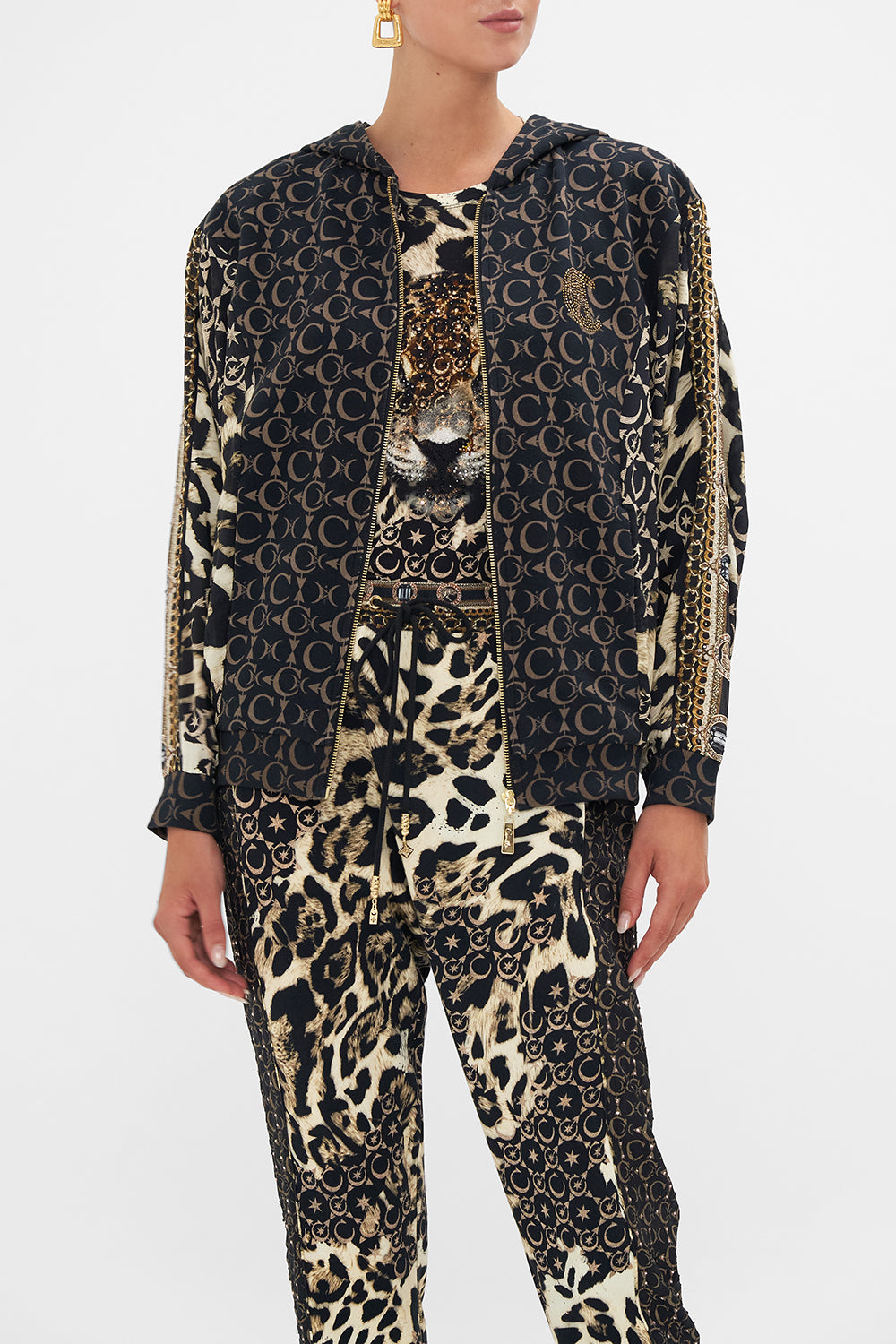 SILK MIX JERSEY ZIP FRONT SWEATER WILDCAT SOIREE