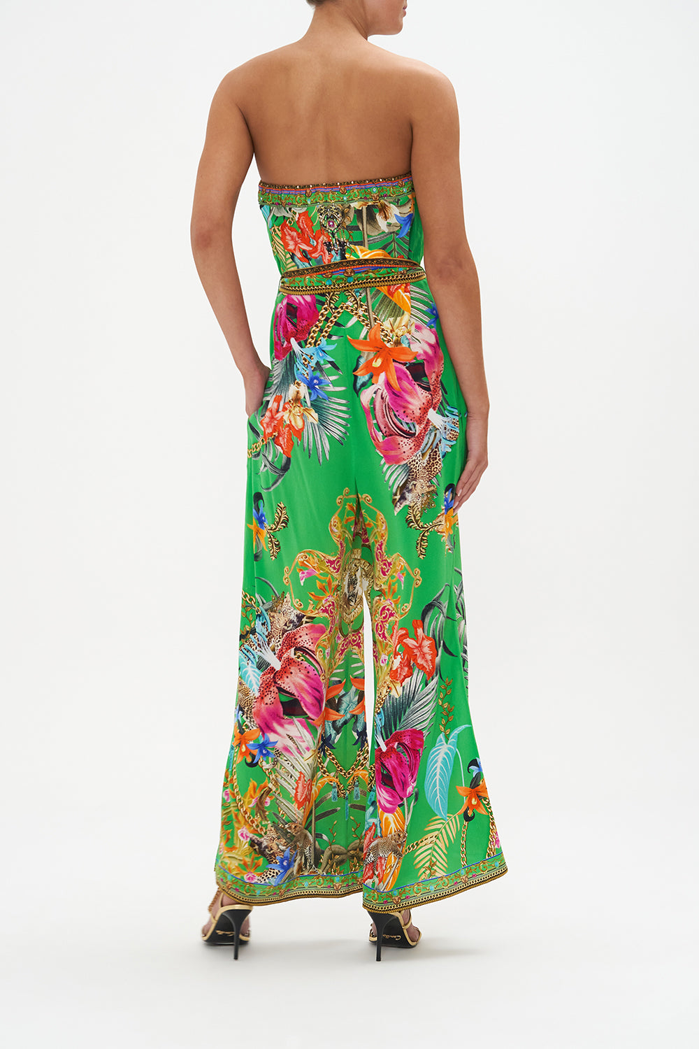 TIE WAIST STRAPLESS JUMPSUIT CURIOUS AND CURIOUSER