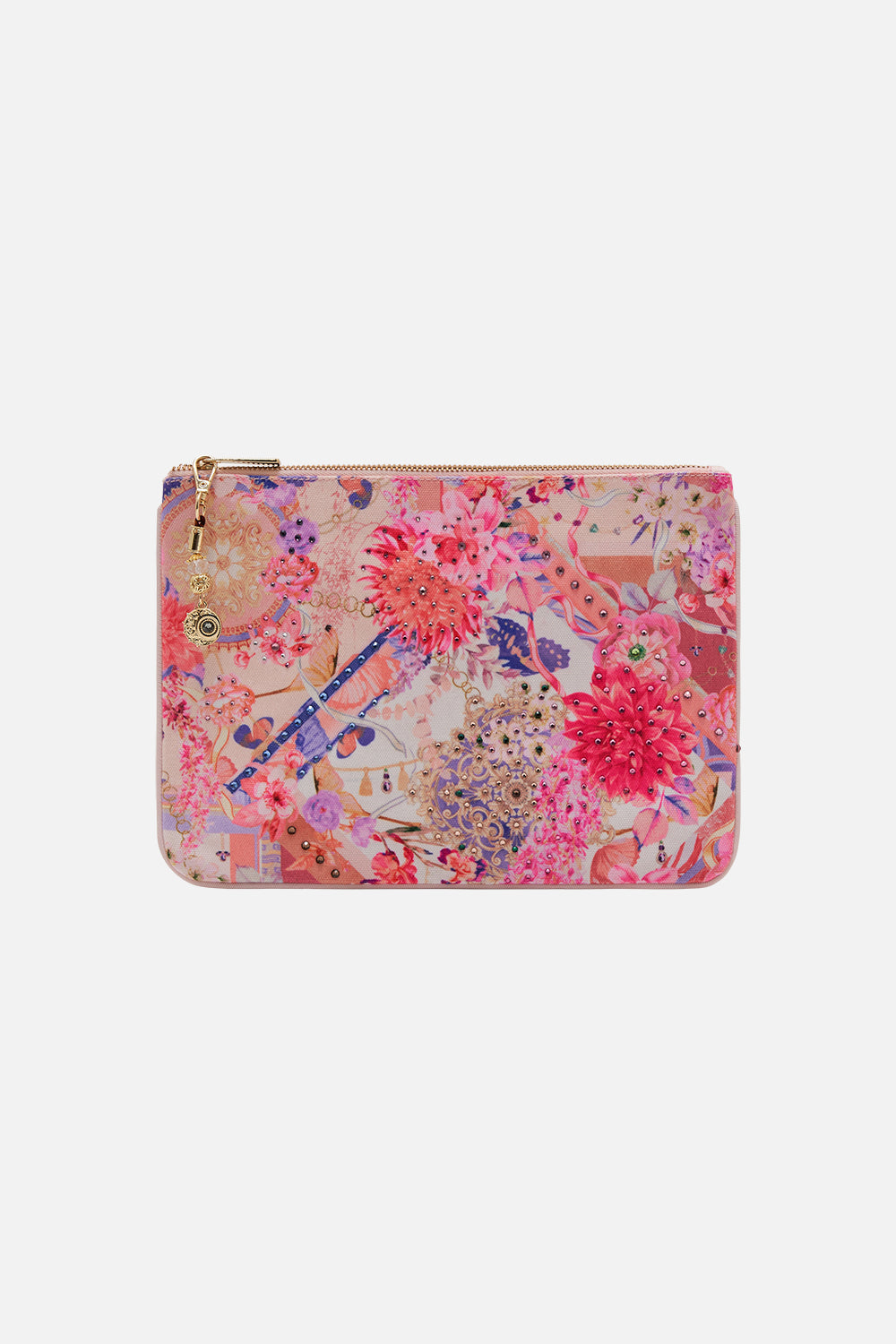 Small Canvas Clutch Rose Bed Rendezvous print by CAMILLA