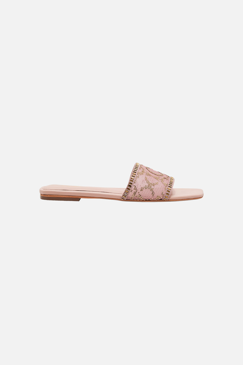 Alora Flat Mule Solid Nude print by CAMILLA