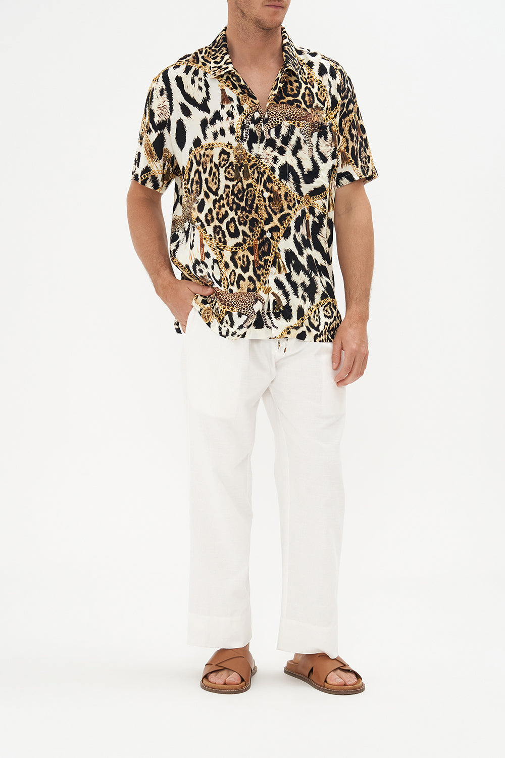 Short Sleeve Camp Collared Shirt Role Call print by CAMILLA