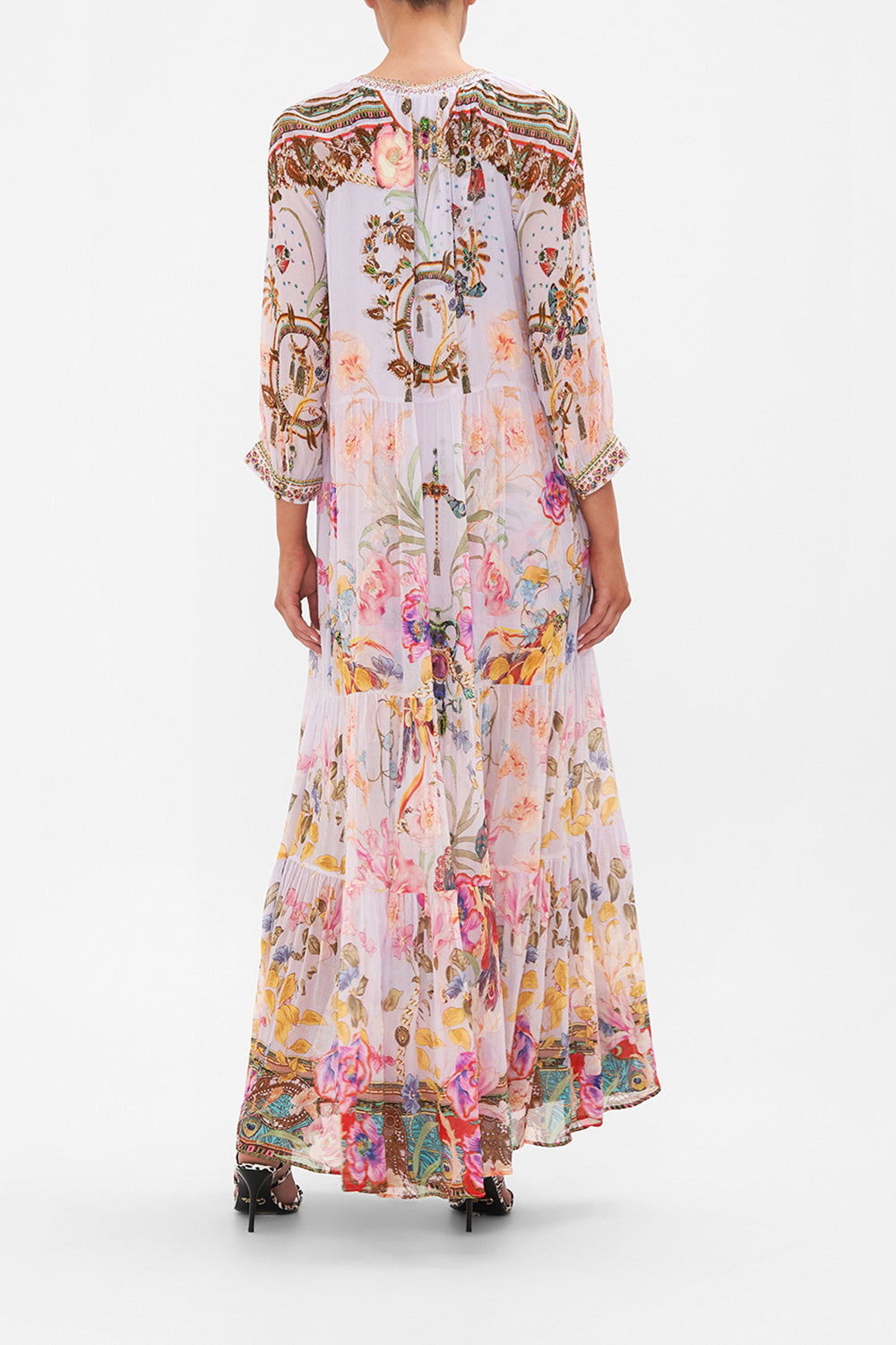 LONG GATHERED PANEL DRESS NATURES KALEIDOSCOPE