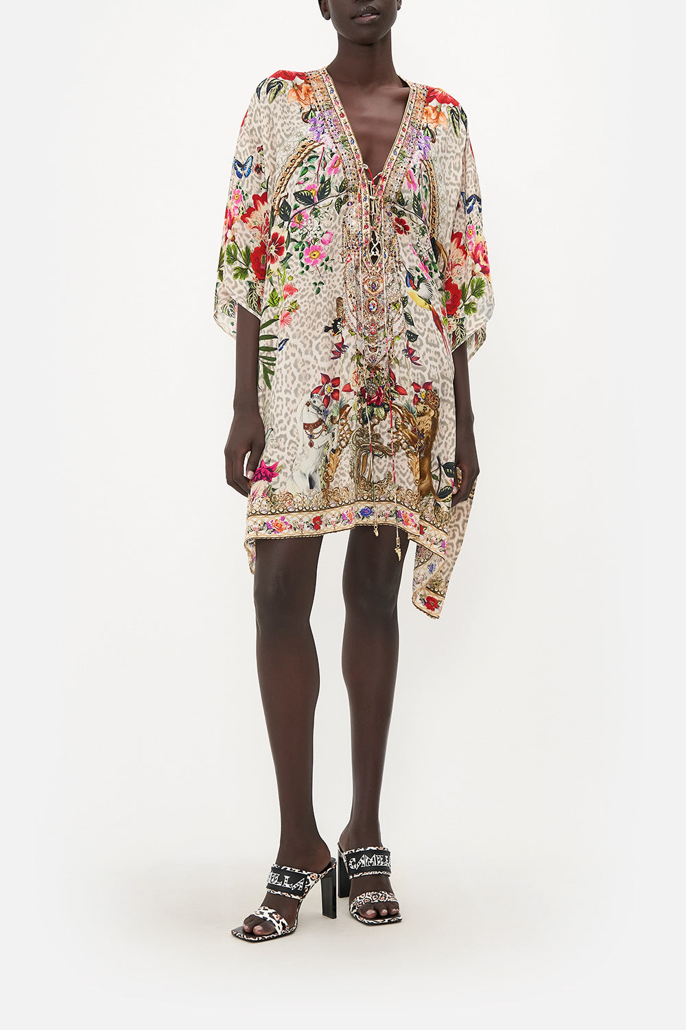 Short Lace Up Kaftan, Leos Bouquet | CAMILLA AU – CAMILLA