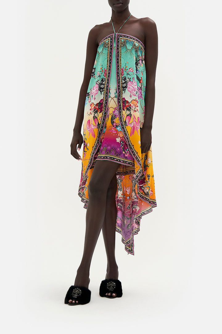 STRAPLESS OVERLAYER DRESS PALISADES PAISLEY