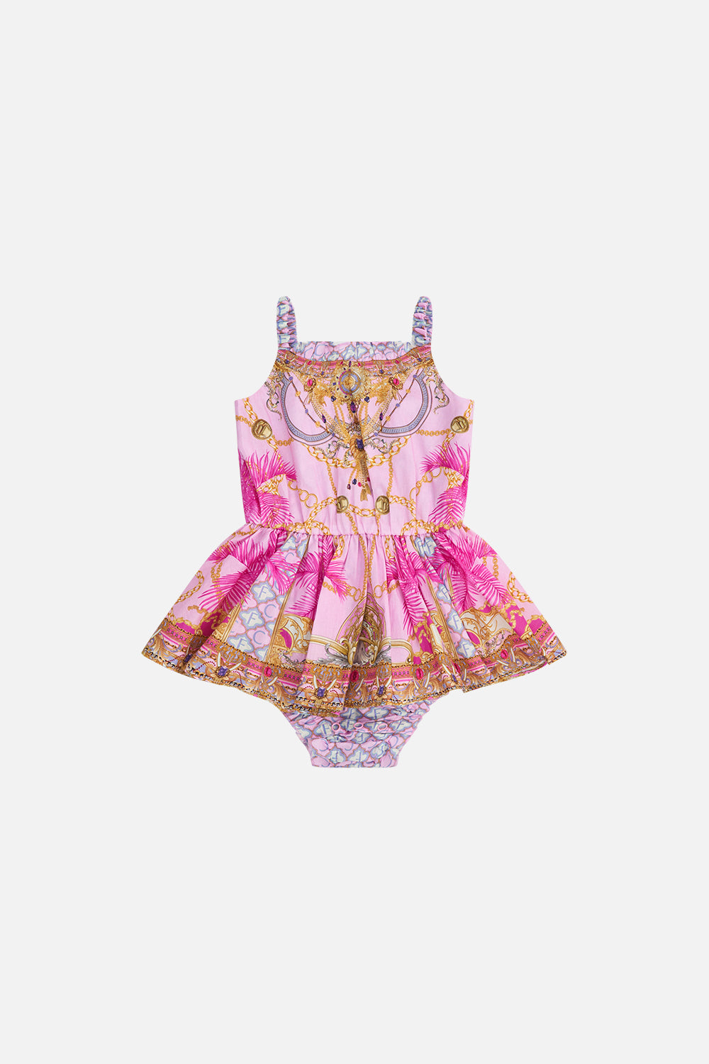 Product view of MILLA By CAMILLA babies jumpdress in  p[ink Tiptoe The Tightrope print