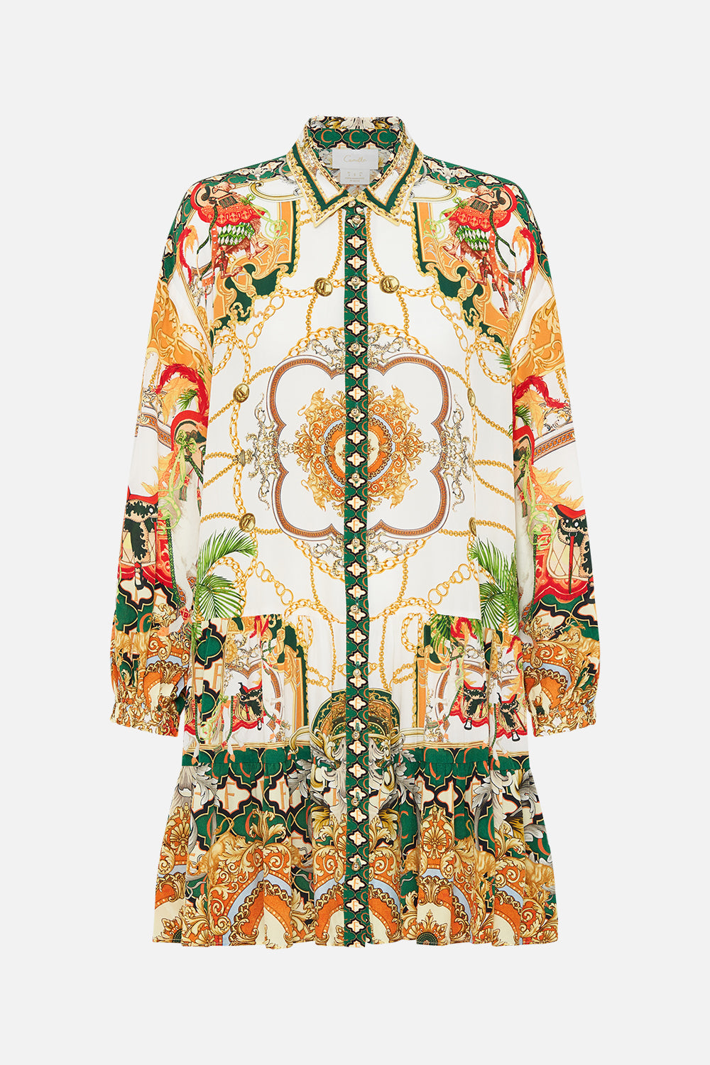 Product view of CAMILLA shirt dress in My Sweet Devotion print