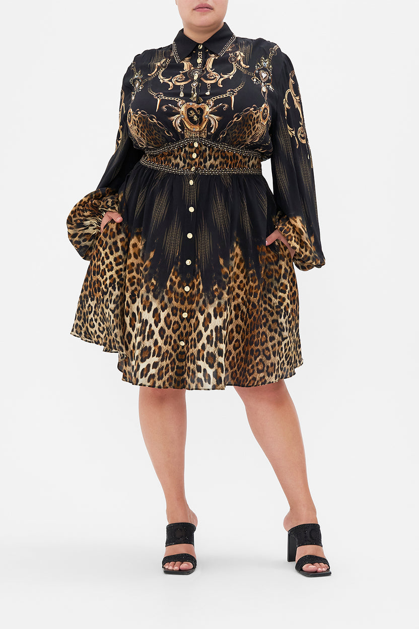 Camilladress Solid High Waist Swing Sweatshirt Dress