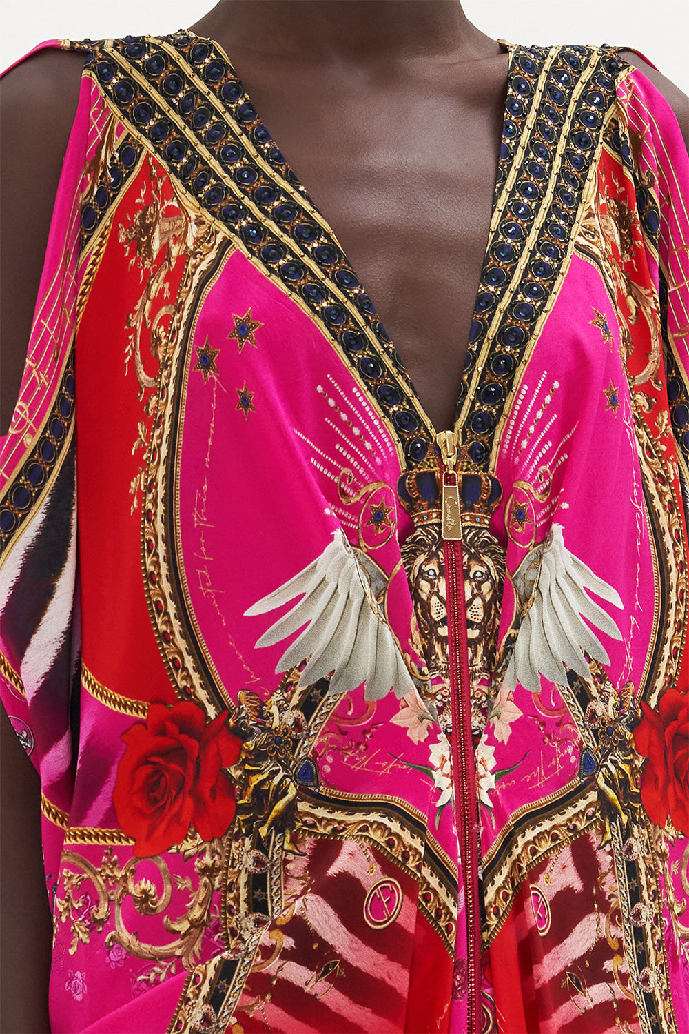 LONG DRAPE DRESS WITH ZIP FRONT WHAT HAPPENS ON TOUR