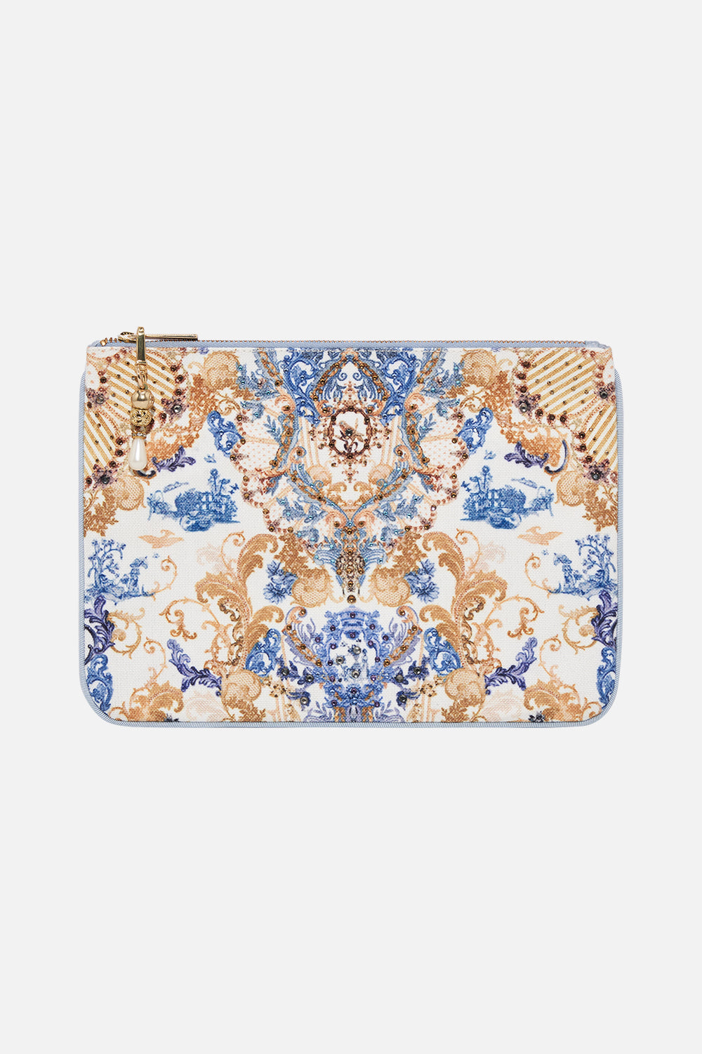 Product view of CAMILLA clutch bag in Soul Searching print