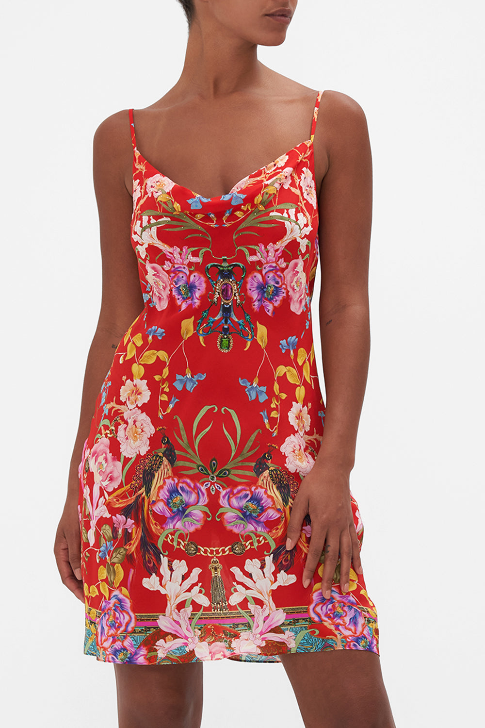 SHORT BIAS SLIP RUFFLE SOME FEATHERS