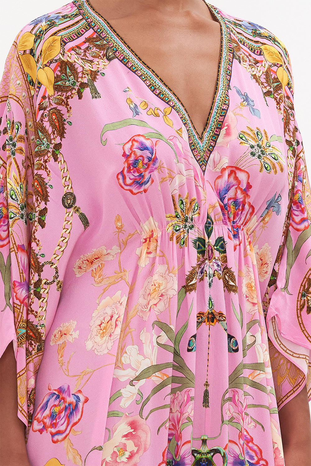 GATHERED WAIST KAFTAN LOVE WEB