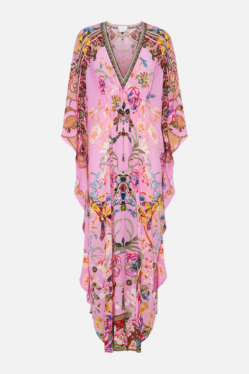 GATHERED WAIST KAFTAN ROSE BED RENDEZVOUS