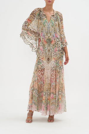 Wide Sleeve Gathered Dress Queen Atlantis print by CAMILLA