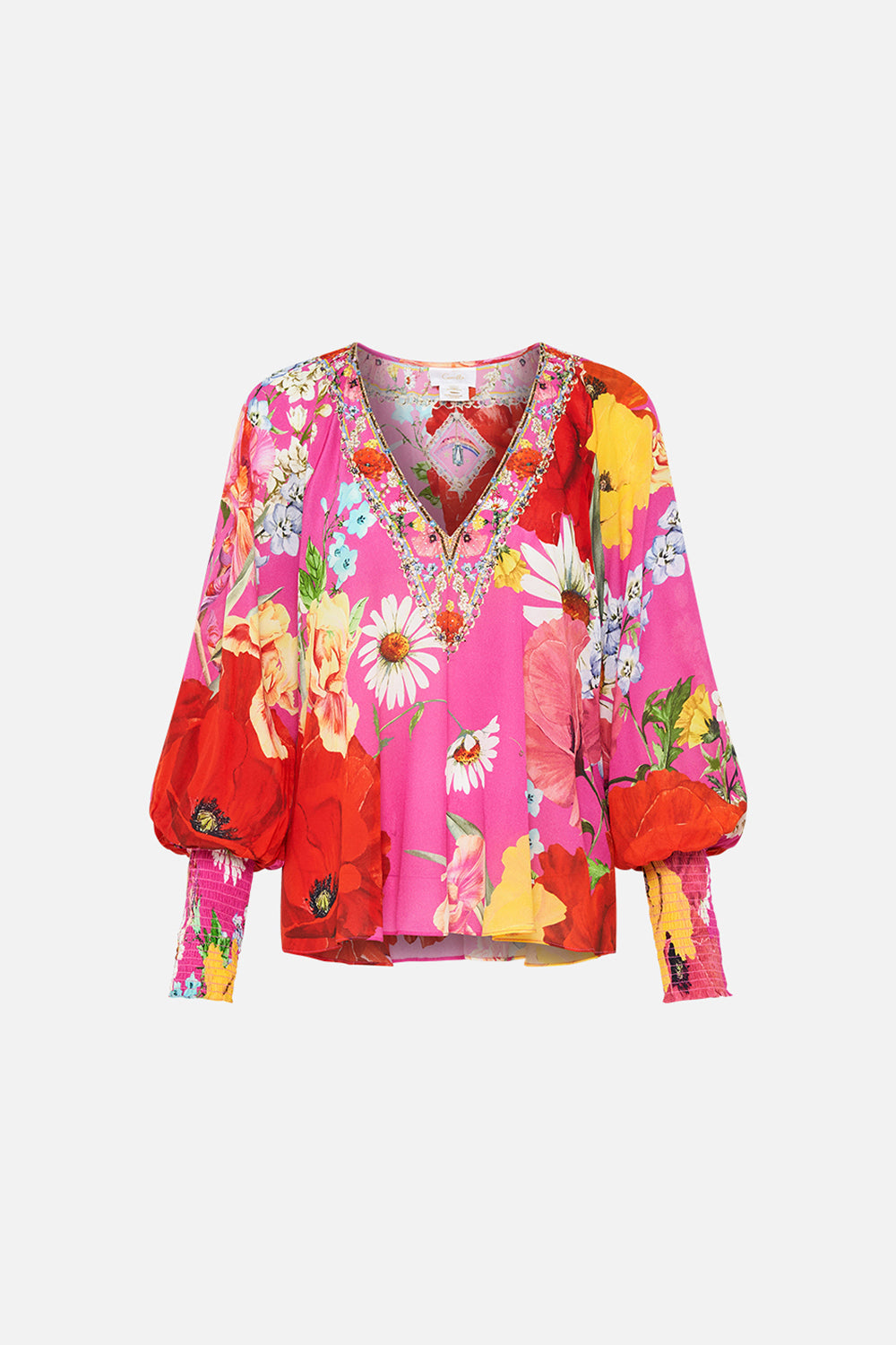 SHIRRED CUFF BLOUSE RAINBOW BODY