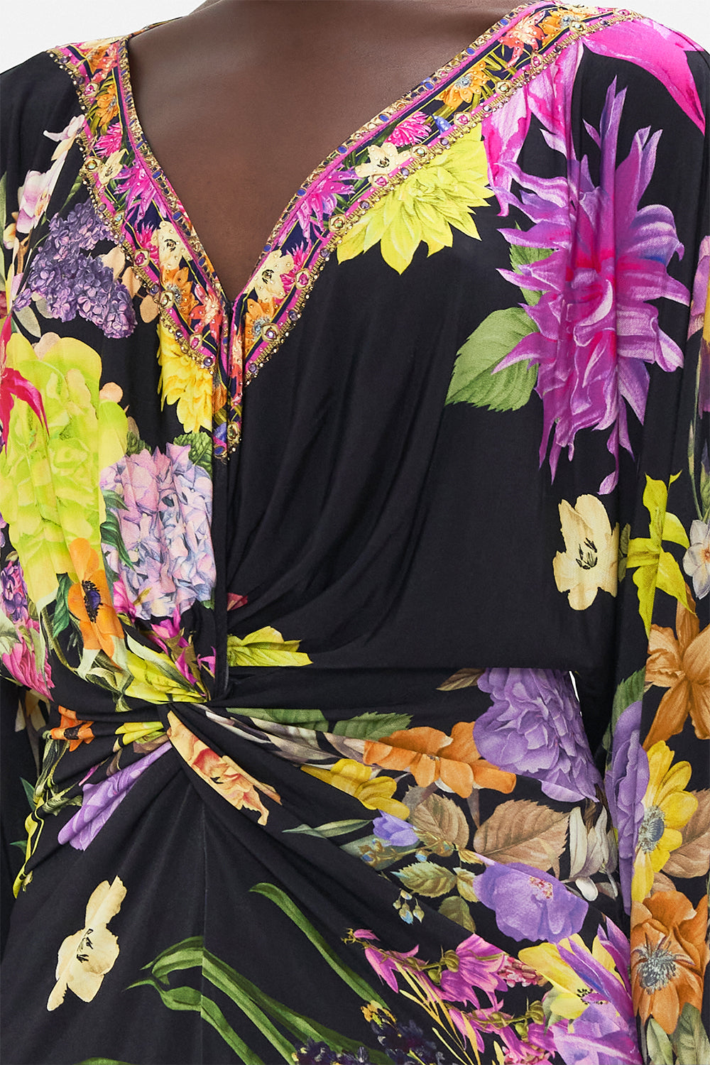 TWIST FRONT MINI DRESS PEACE BE WITH YOU