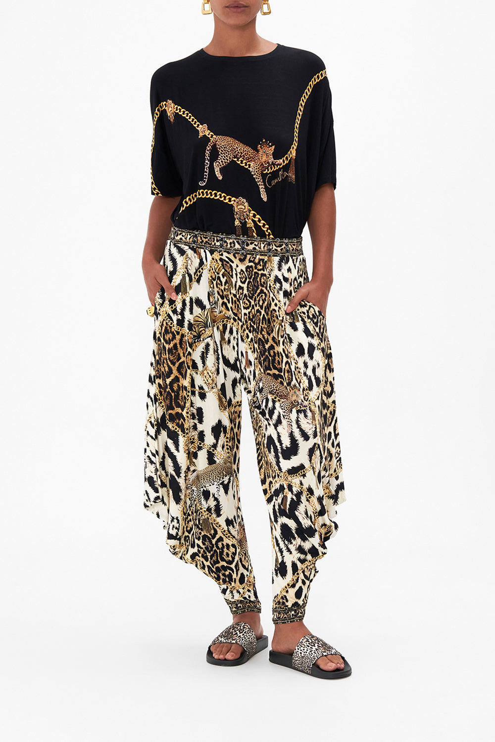 Jersey Drape Pant With Pocket Role Call print by CAMILLA