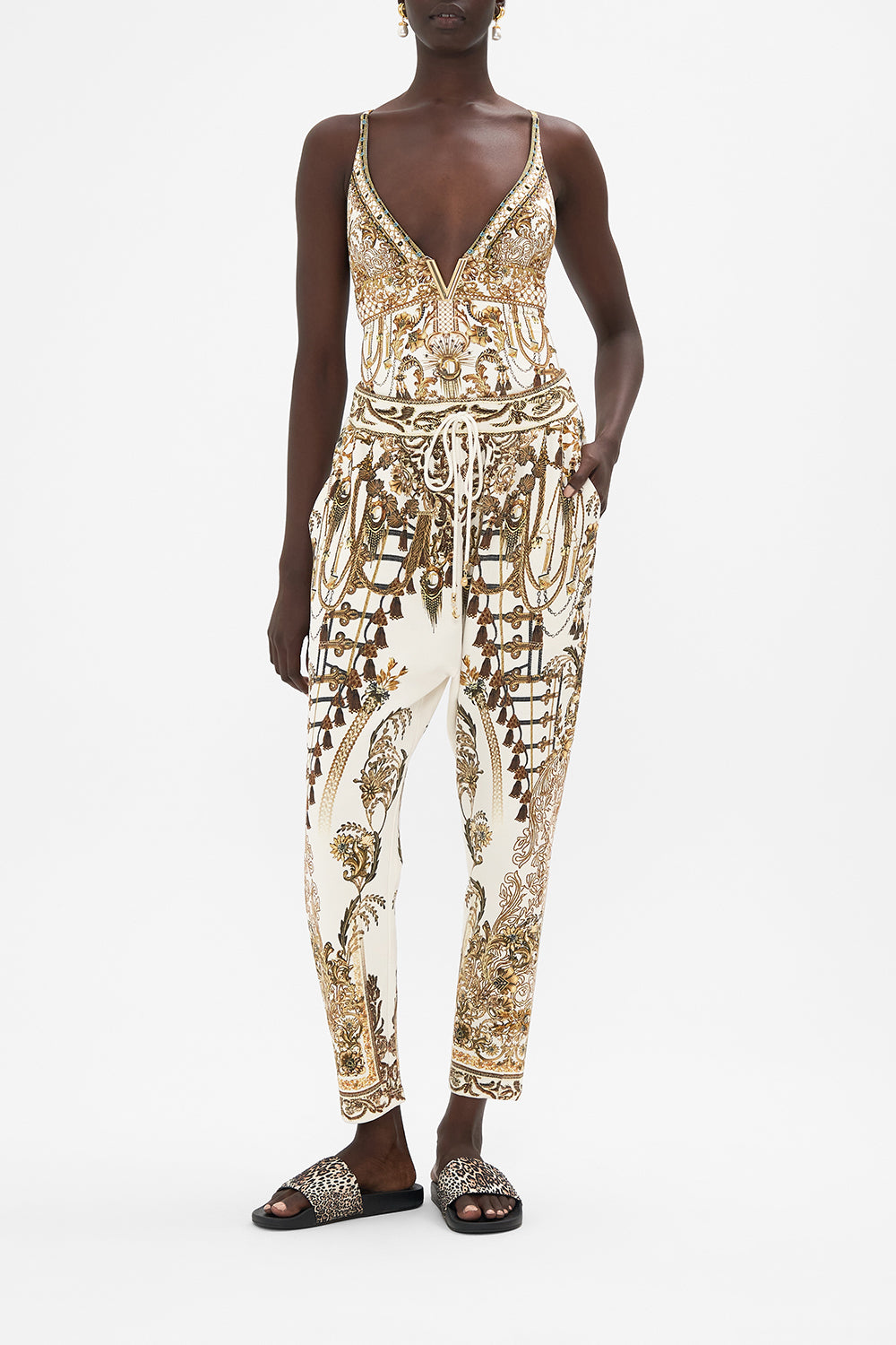 Rib Waist Relaxed Pant Road To Richesse print by CAMILLA