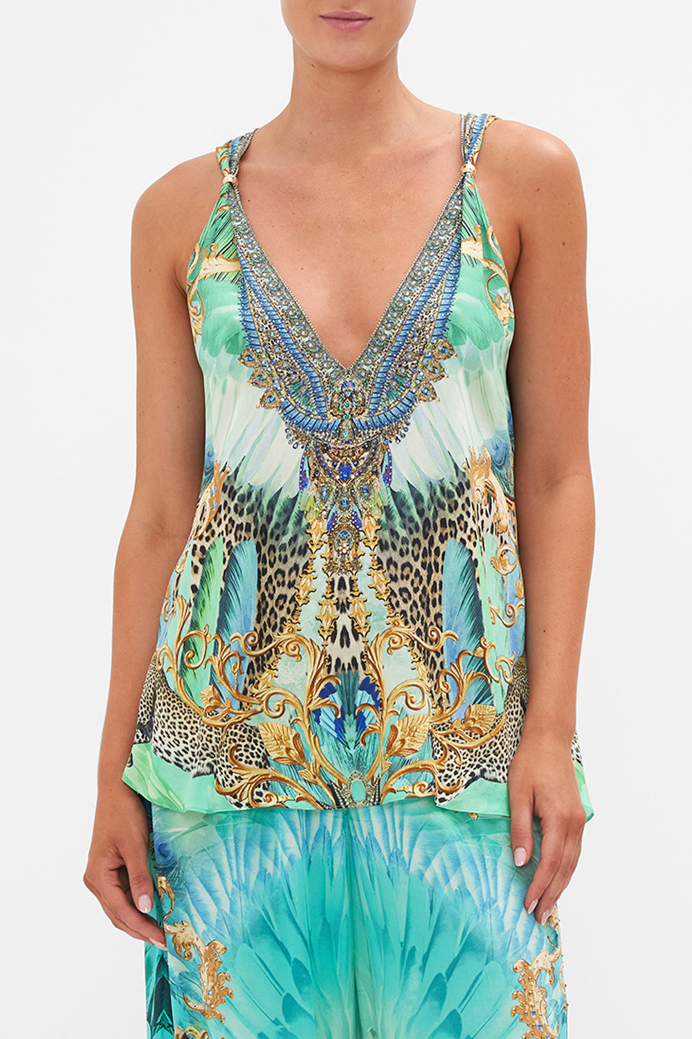 TANK TOP WITH STRAP BEAD DETAIL LAY OF THE LAND