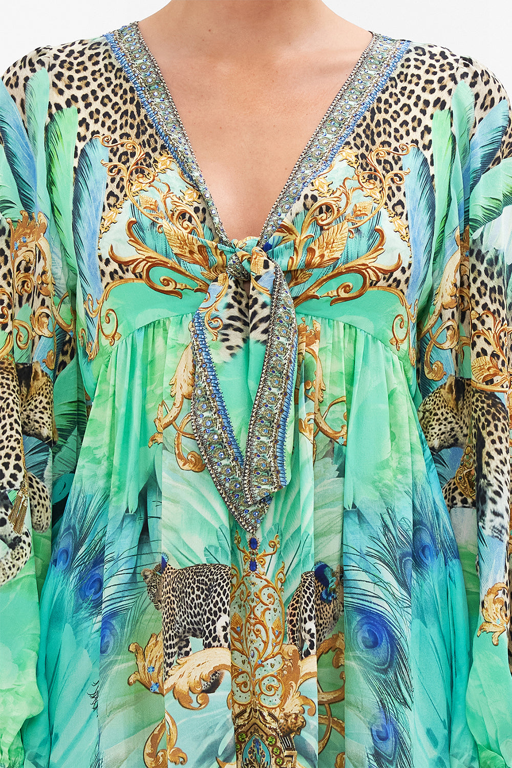 SHORT TIE FRONT BLOUSON DRESS LAY OF THE LAND