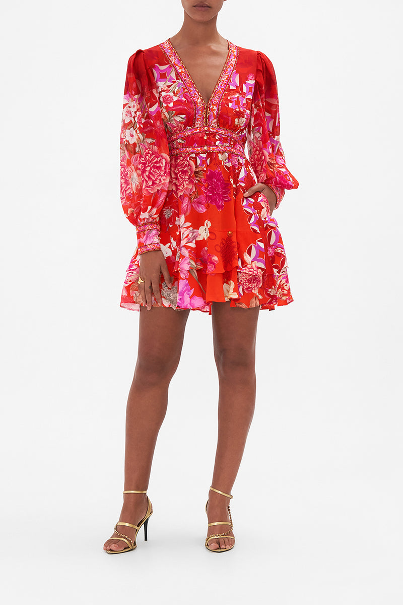 CAMILLA Button Front Frill Dress - Seville Sweetheart main image 1