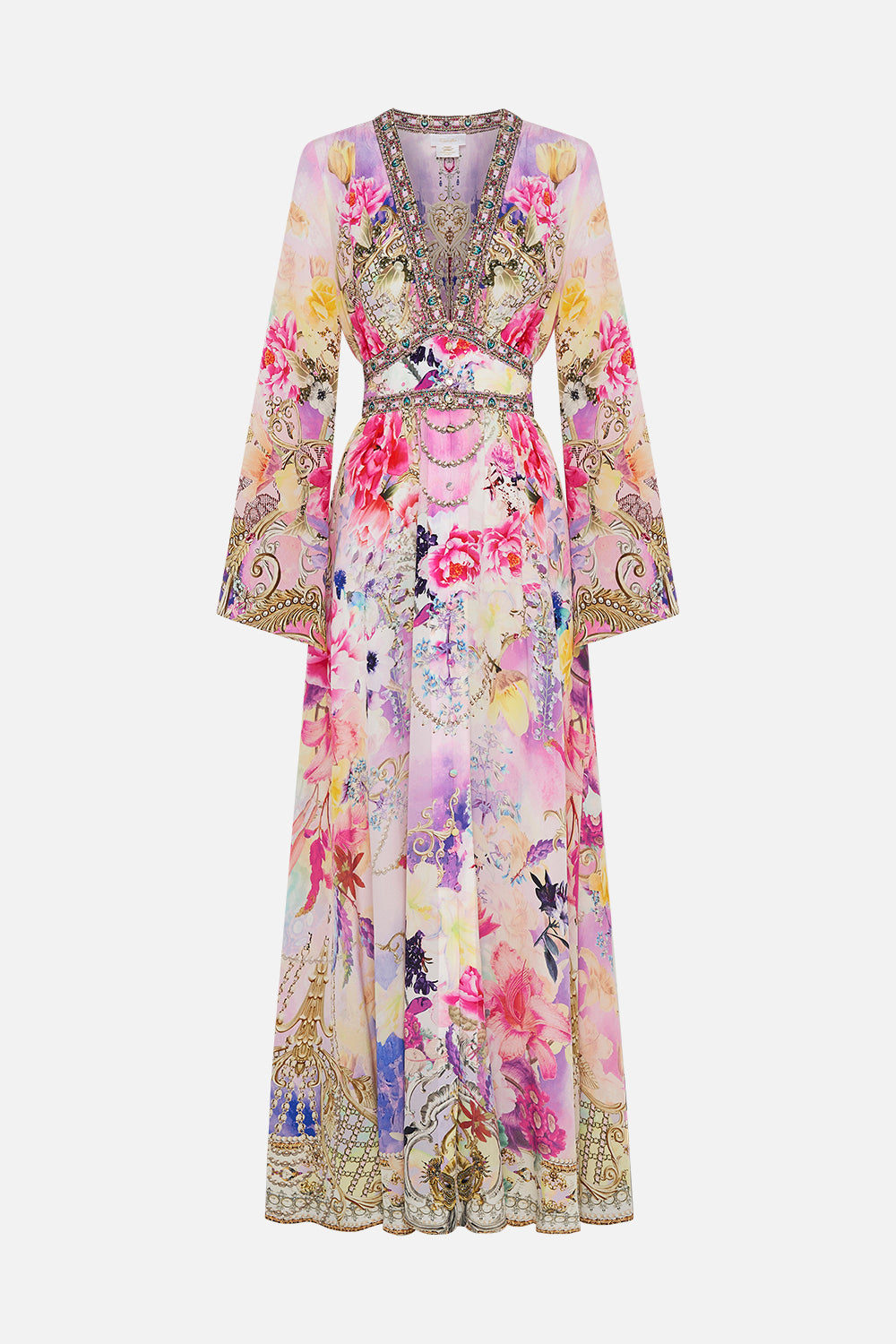 KIMONO SLEEVE DRESS WITH SHIRRING DETAIL GO STAG