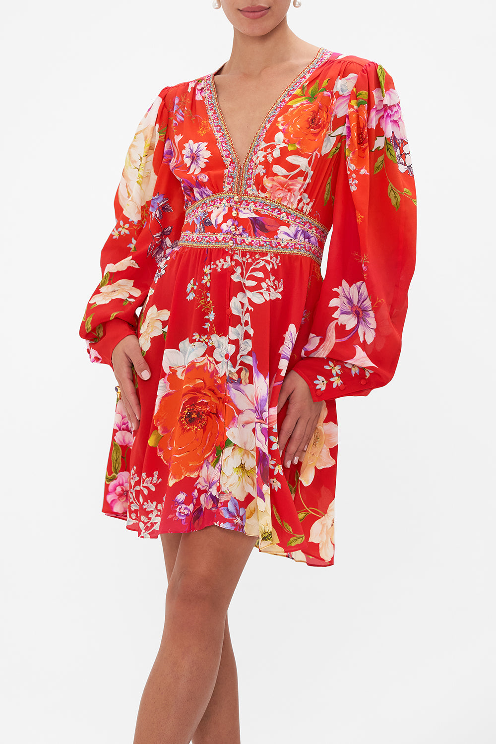 DROP SLEEVE DRESS WITH WAISTBAND KISS AND TELL