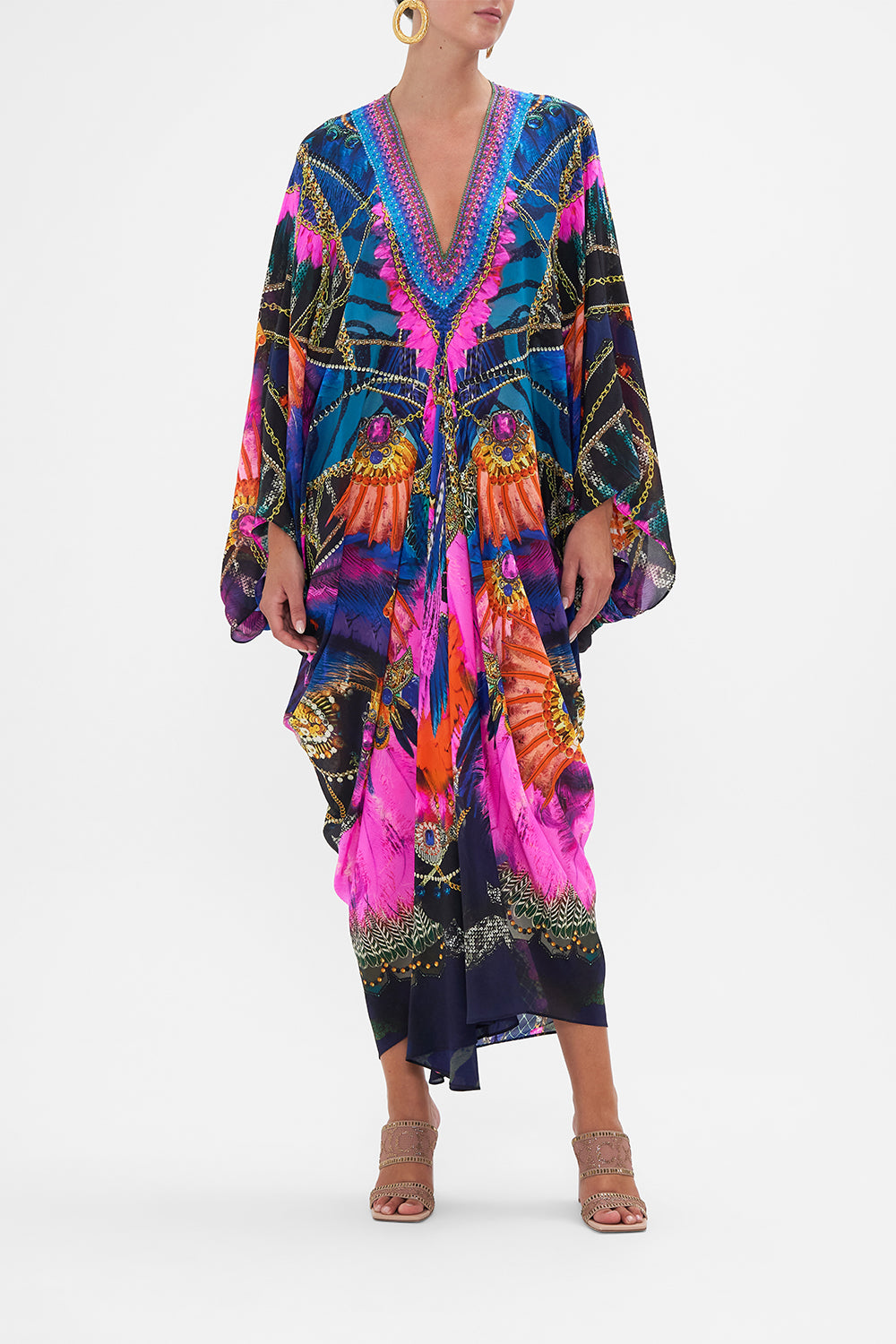 T Shape Long Kaftan Dancing With Destiny print by CAMILLA