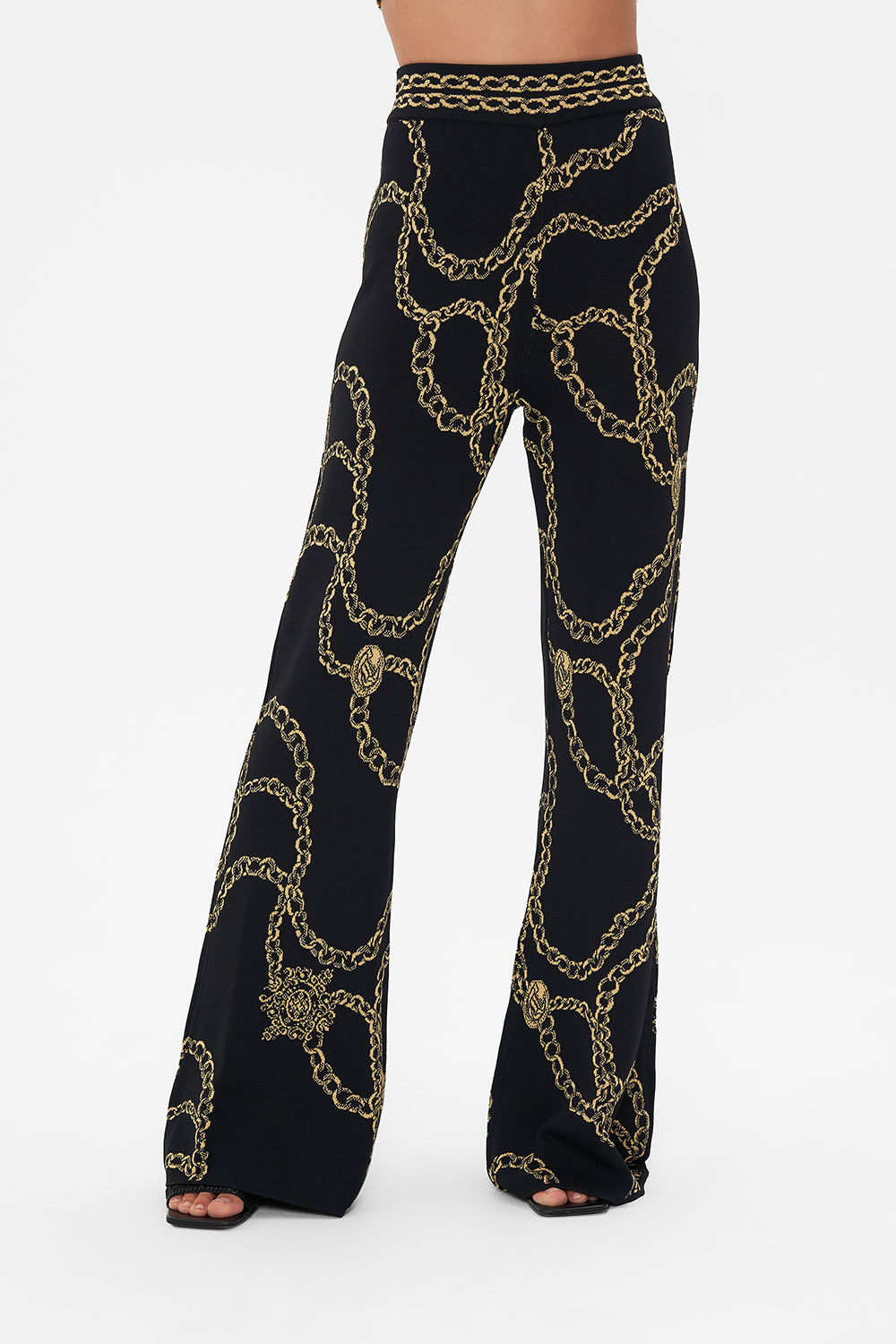 Flared Jacquard Knit Pant, Jealousy And Jewels CAMILLA AU CAMILLA