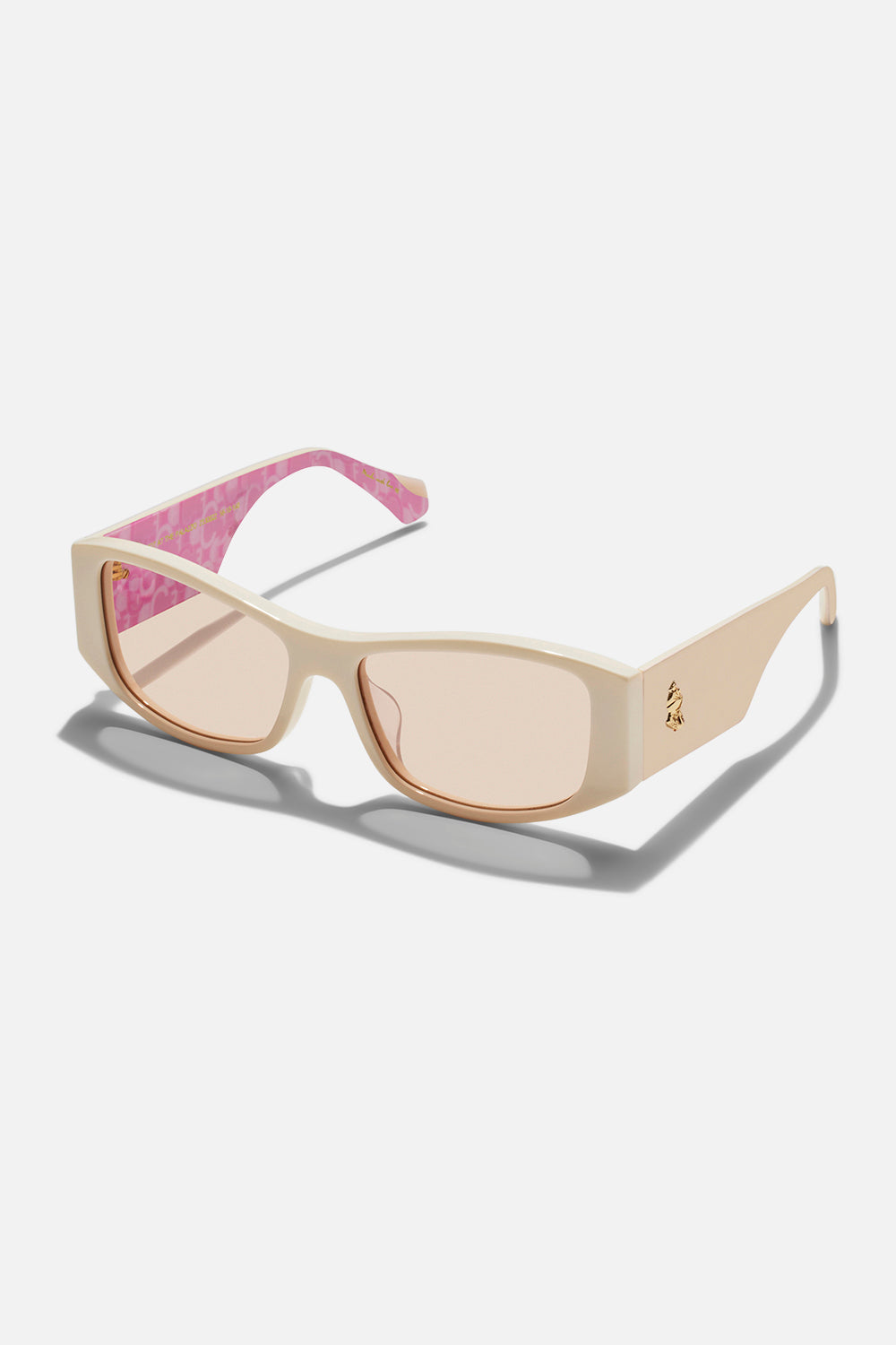 CAMILLA Pinot at the Palazzo butter ivory rectangular statement boho sunglasses Hypnosis Ivory Female Cat-Eye Sunglasses | Le Specs main image 3
