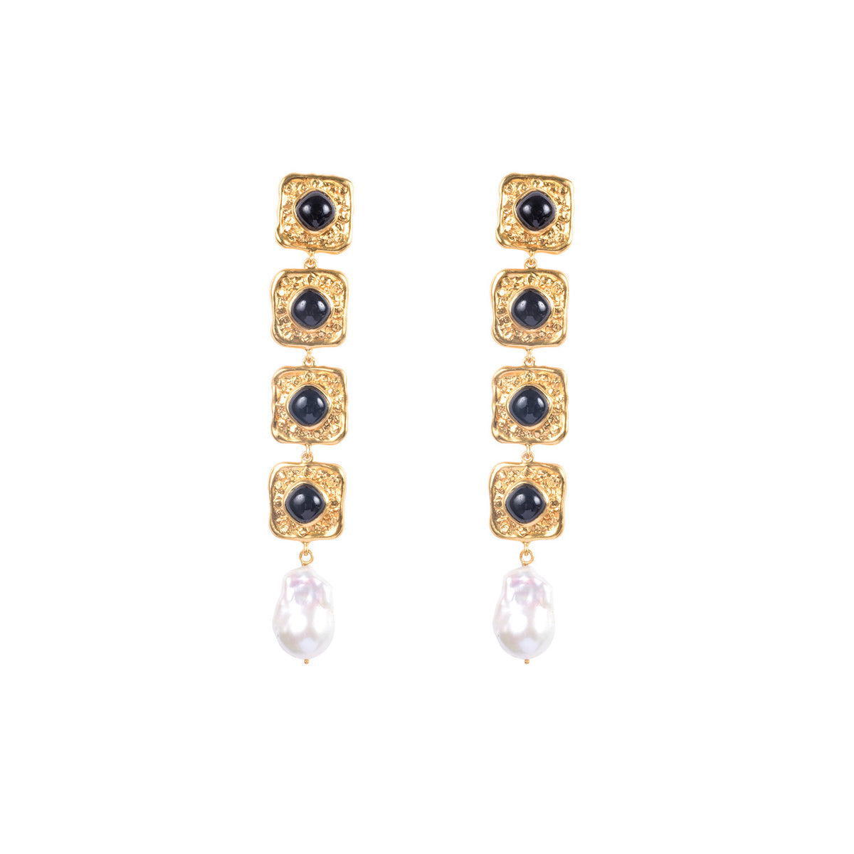 VALERE BLACK ONYX EARTH EARRINGS MULTI