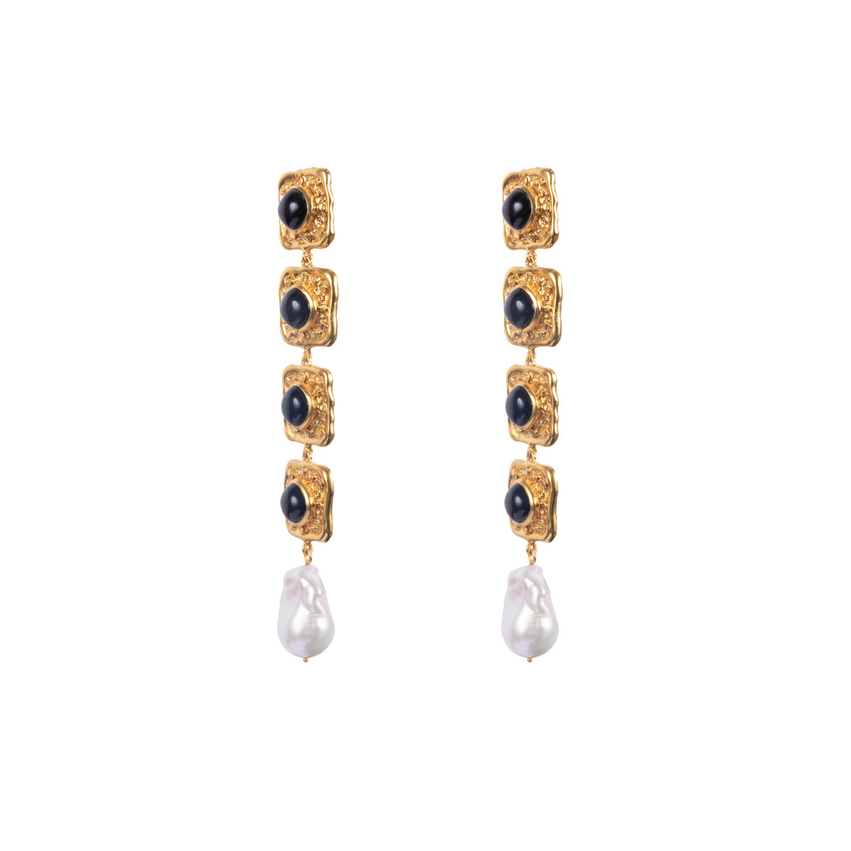 VALERE BLACK ONYX EARTH EARRINGS MULTI