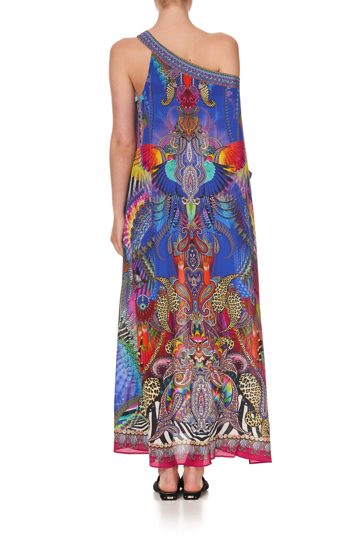 ONE SHOULDER KAFTAN WITH NECKBAND PSYCHEDELICA