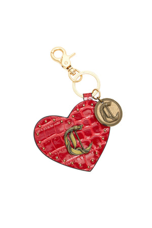 LEATHER HEART KEY RING PIRATE PUNK