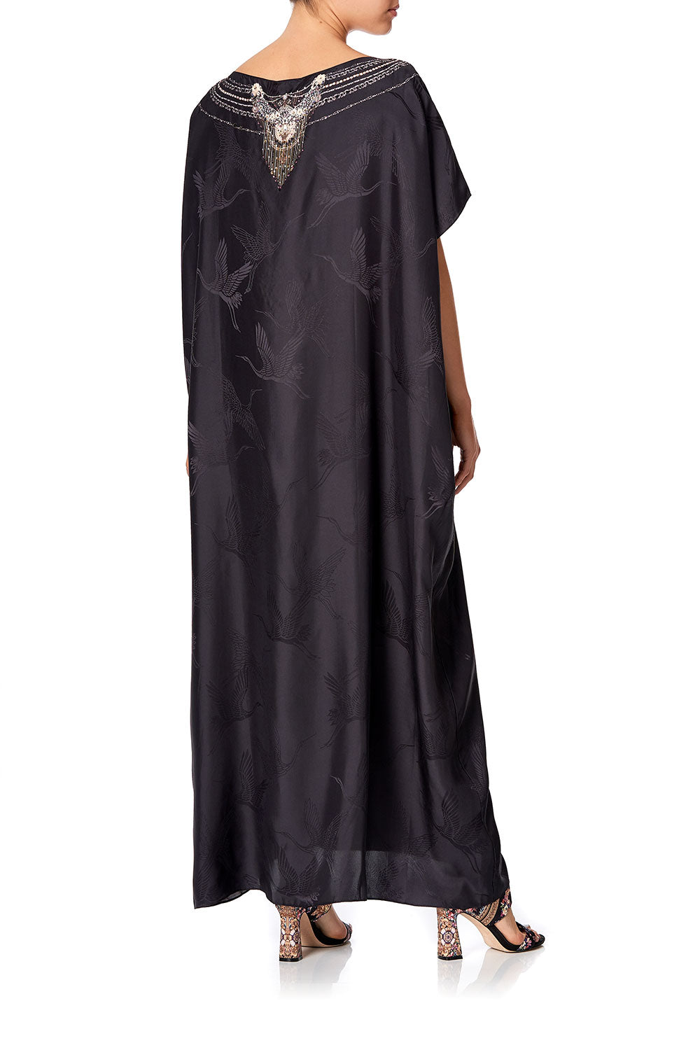 SLIM ROUND NECK KAFTAN SOLID BLACK