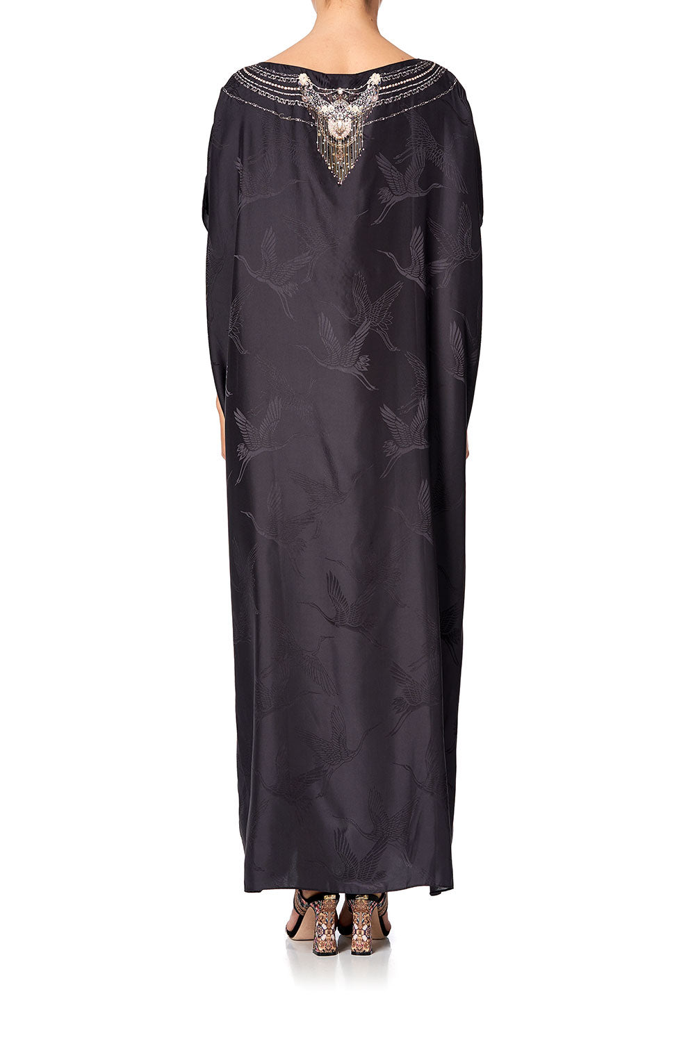 SLIM ROUND NECK KAFTAN SOLID BLACK