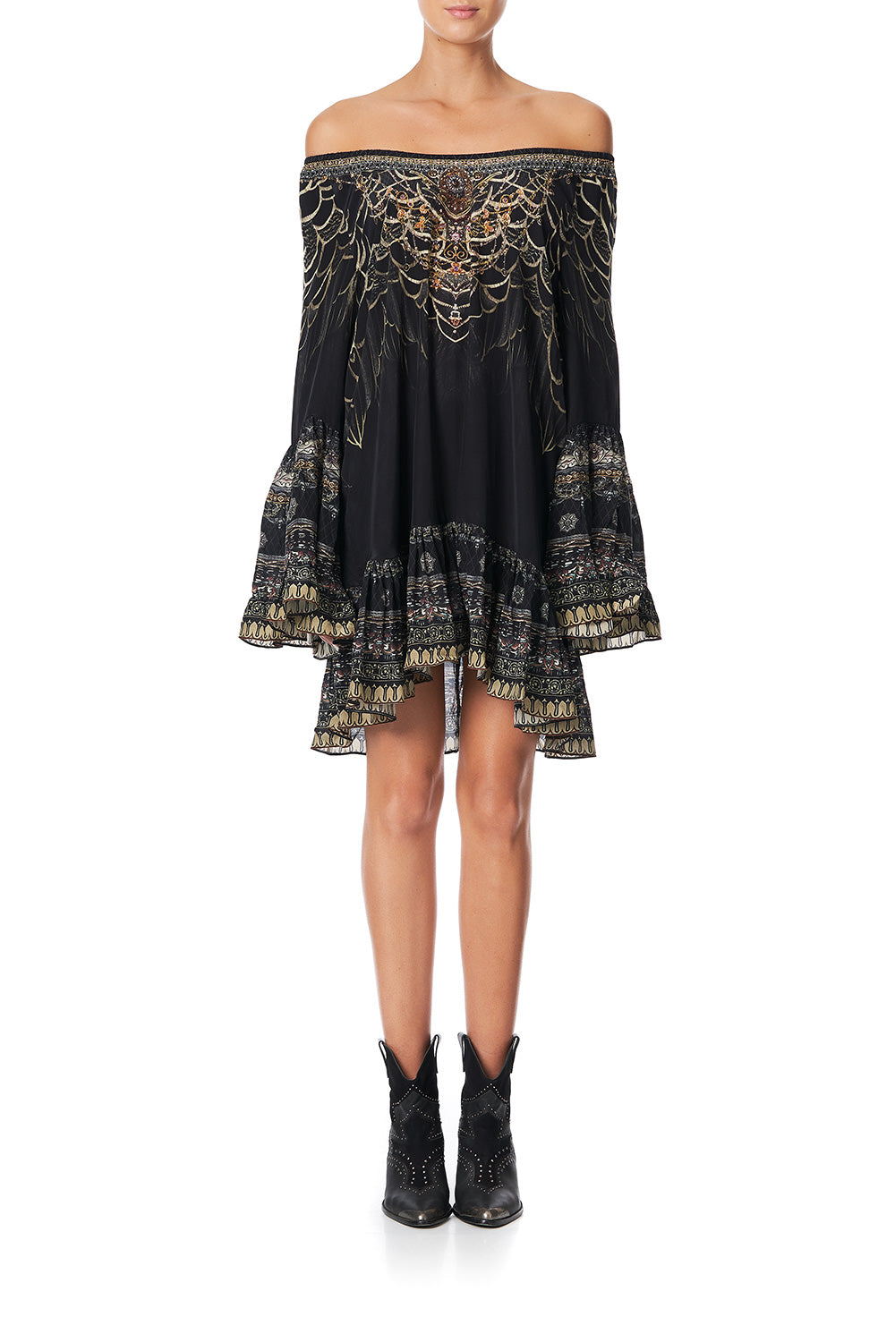 A LINE FRILL DRESS UNDER A FULL MOON